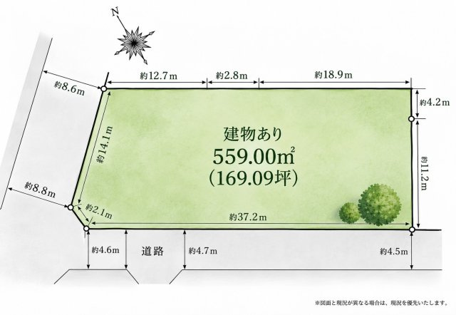 丹羽郡扶桑町柏森字花立土地の区画図