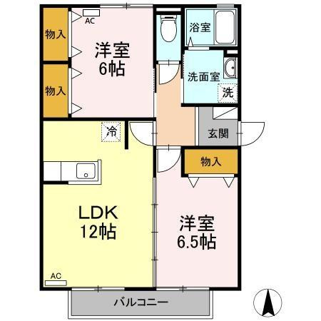 ボナール万々 B棟の間取り