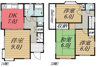 【間取り】 | 佐倉市生谷戸建/1566-100