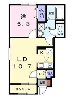 クレール亀山の間取り