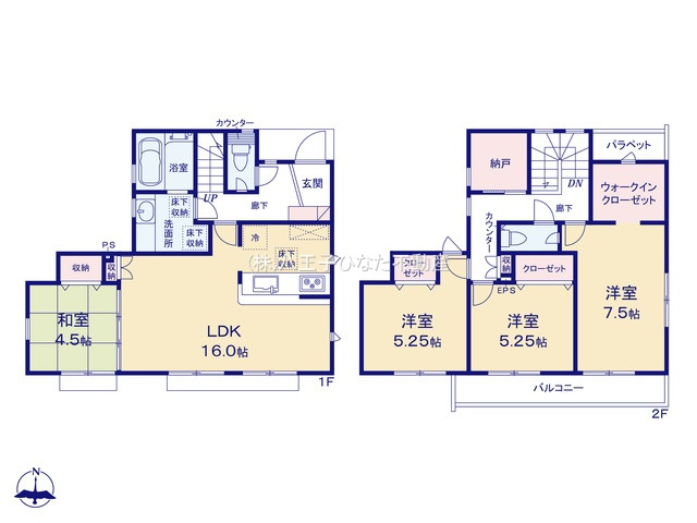 『八王子市新築戸建て』八王子市石川町314【仲介手数料無料】　の間取り|～仲介手数料無料☆八王子ひなた不動産～八王子市石川町　新築戸建て