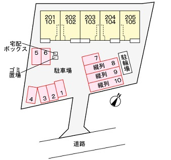 クレール亀山の駐車場