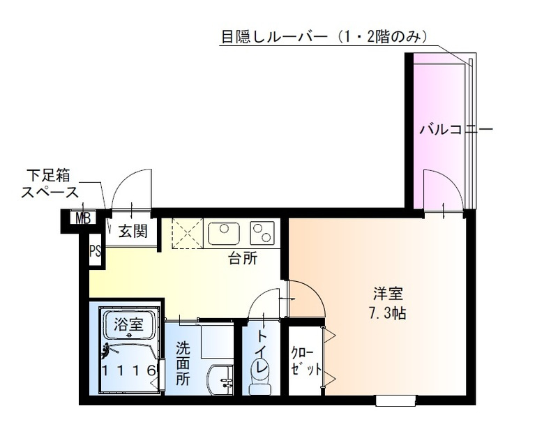 フジパレス鴻池新田駅東の間取り