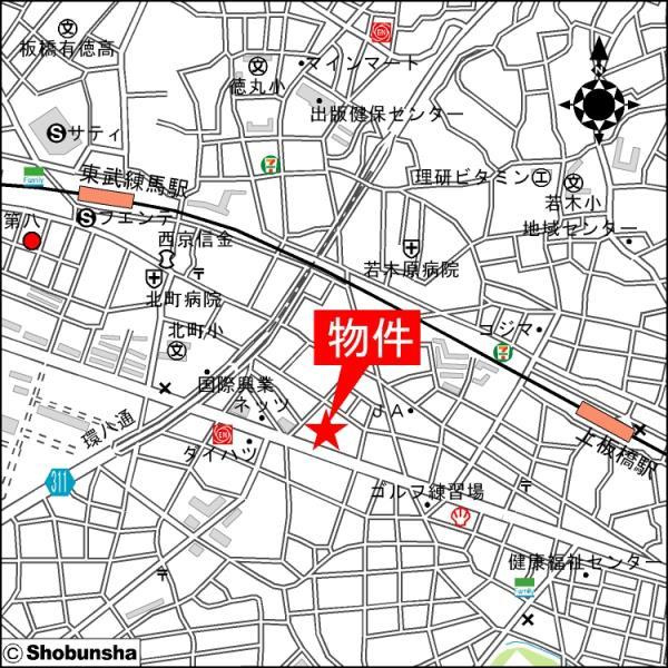 練馬区北町１丁目の賃貸マンションの地図