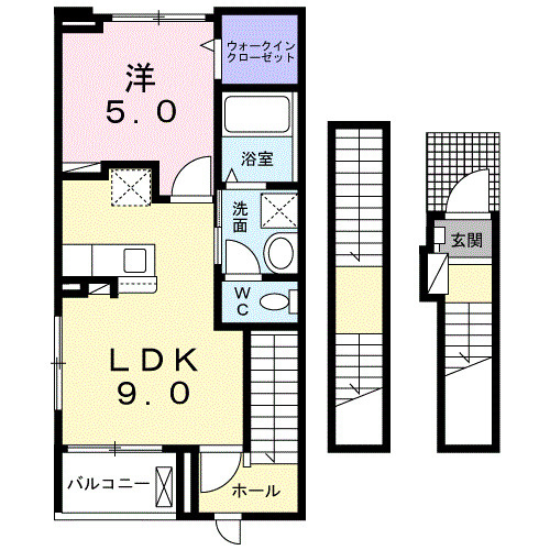 Ｂｏｓｃａｔｏ　Ｌ　Ⅱの間取り