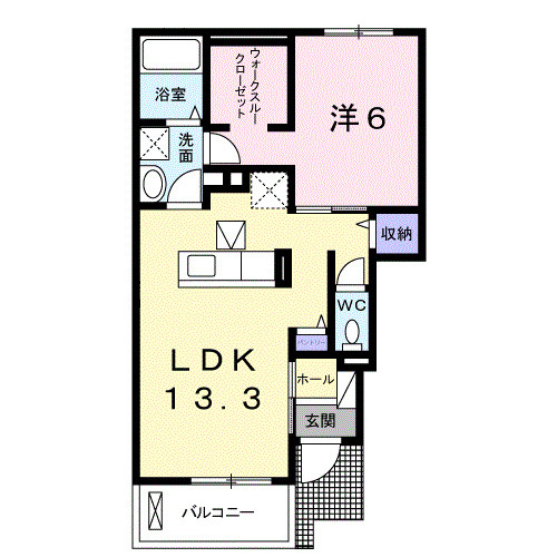 ラ　ヴィ　ベール壱番館の間取り