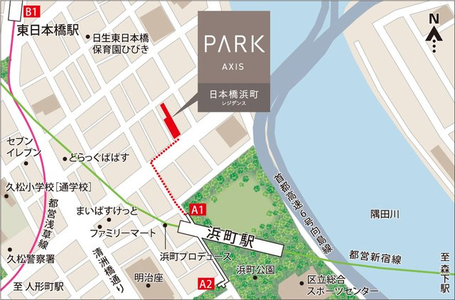 パークアクシス日本橋浜町レジデンスの地図
