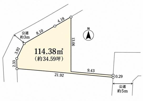 横浜市港北区高田西５丁目の売地の土地図|お好きなハウスメーカーで建築可能です。
更地渡しになります。
