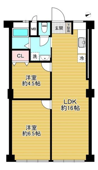 【間取り】 | 高倉第一コーポA棟