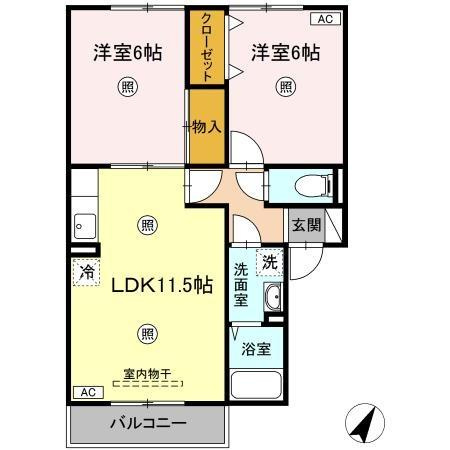 【間取り】 | ヴェールヴィル2A棟