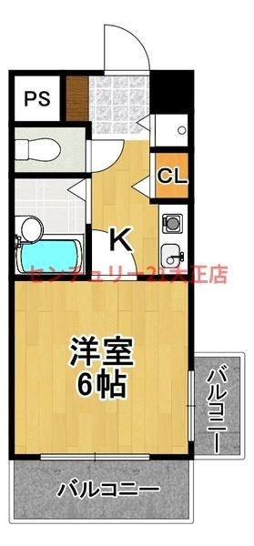大阪市港区磯路２丁目の賃貸マンションの間取り