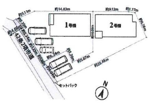 豊川国府町第1期　全2棟・1号棟の区画図|1号棟です。