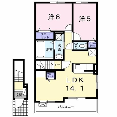 フォレスタ野間口の間取り