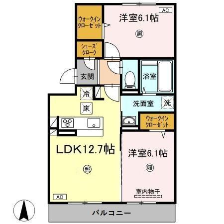 サニーフラット西市 A棟の間取り