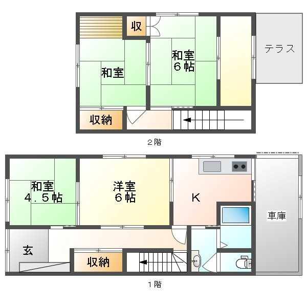 玉戸建の間取り