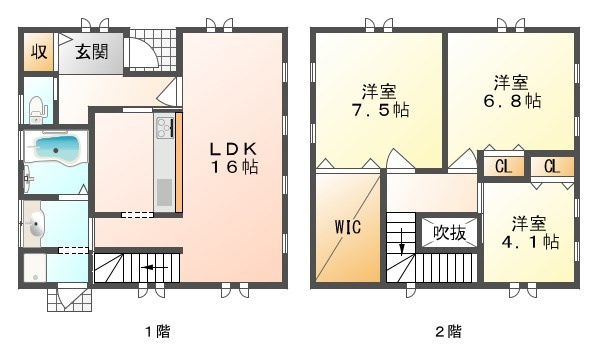 中区雄町　中古戸建の間取り