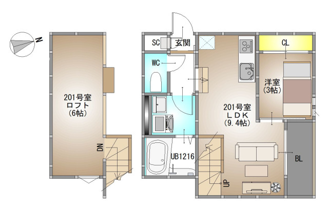 GRANDTIC 大元駅東の間取り
