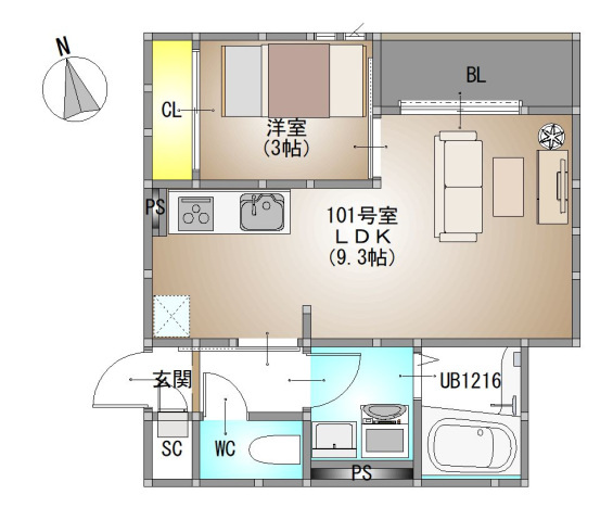 GRANDTIC 大元駅東の間取り