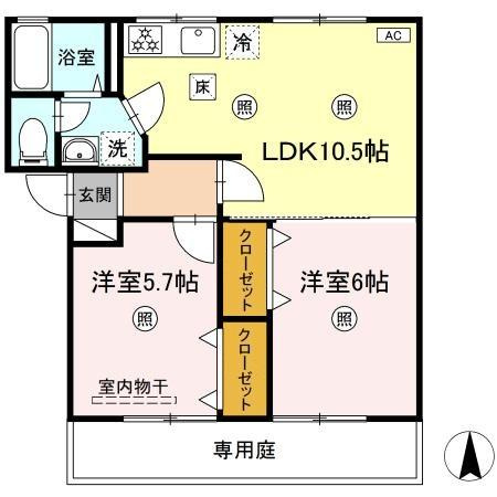 第2プレジール福田の間取り