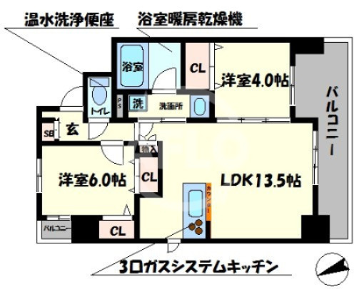 ハイケンスライフ真法院　五条小学校区の間取り|ハイケンスライフ真法院　間取り