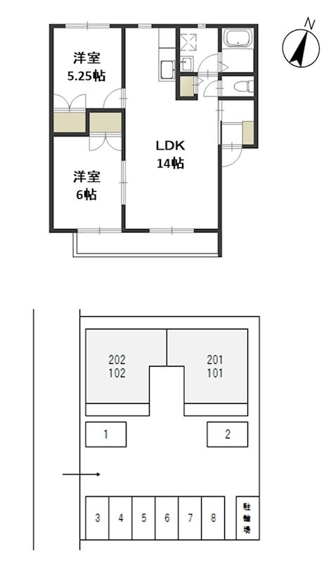 サンパティオ大福Ⅱの間取り