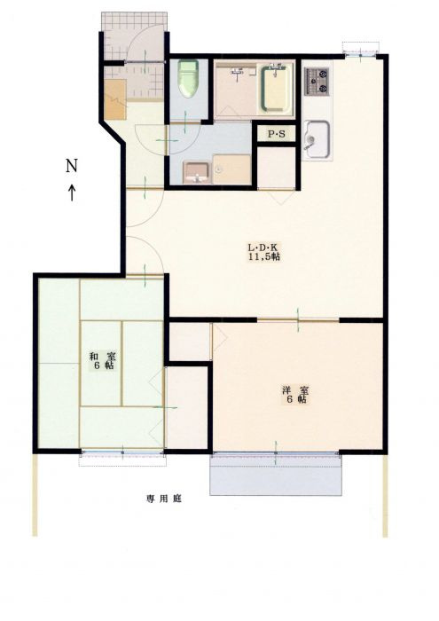 グリーンピア南輝Aの間取り