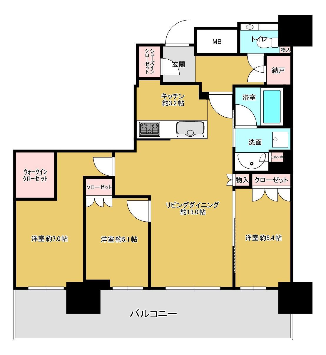 プラウドタワー岡山の間取り