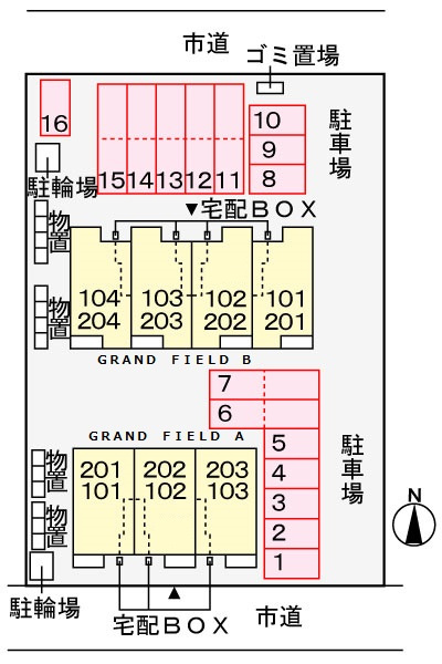 ＧＲＡＮＤ　ＦＩＥＬＤ　Ａの区画図
