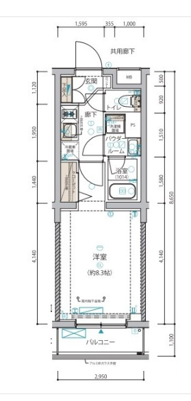 ARCOBALENO HANEDAⅡアルコバレーノハネダツーの間取り|洋室8.3帖バストイレ別独立洗面台！