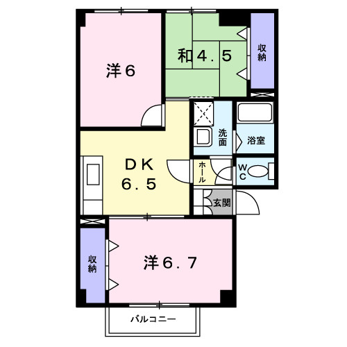 ラ．クレール　メゾン白崎の間取り