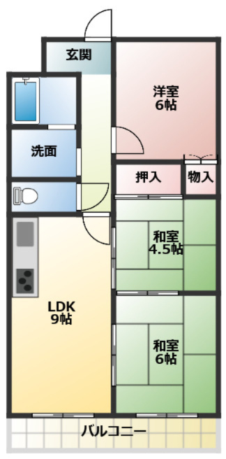 ベルマローネ千竹壱番館の間取り