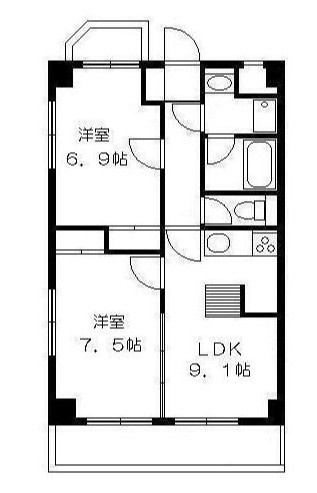 【間取り】 | セピアコート | 2ＬＤＫのお部屋！