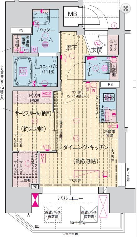 ソルテラス阿波座ウィズの間取り