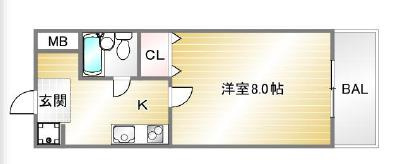ラフォーレ兵庫Bの間取り