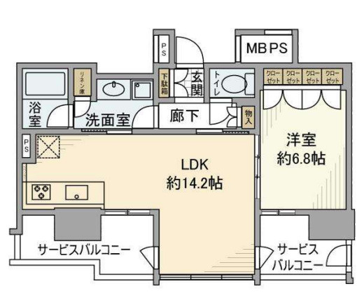 ブランズタワー南堀江の間取り