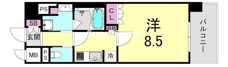 リーガル靱本町の間取り