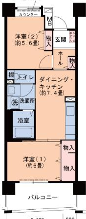 フレール六甲桜ヶ丘の間取り