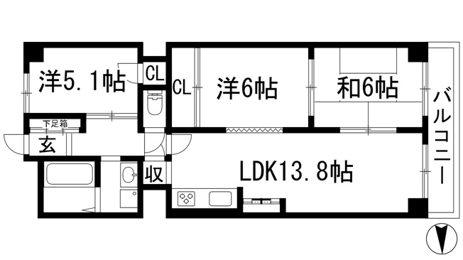 【間取り】 | パラツィーナセシリア第二甲陽園