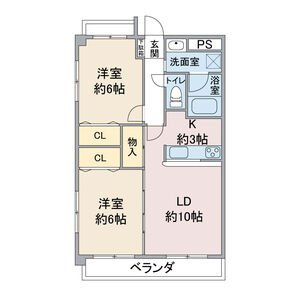 レージュ桔梗平の間取り