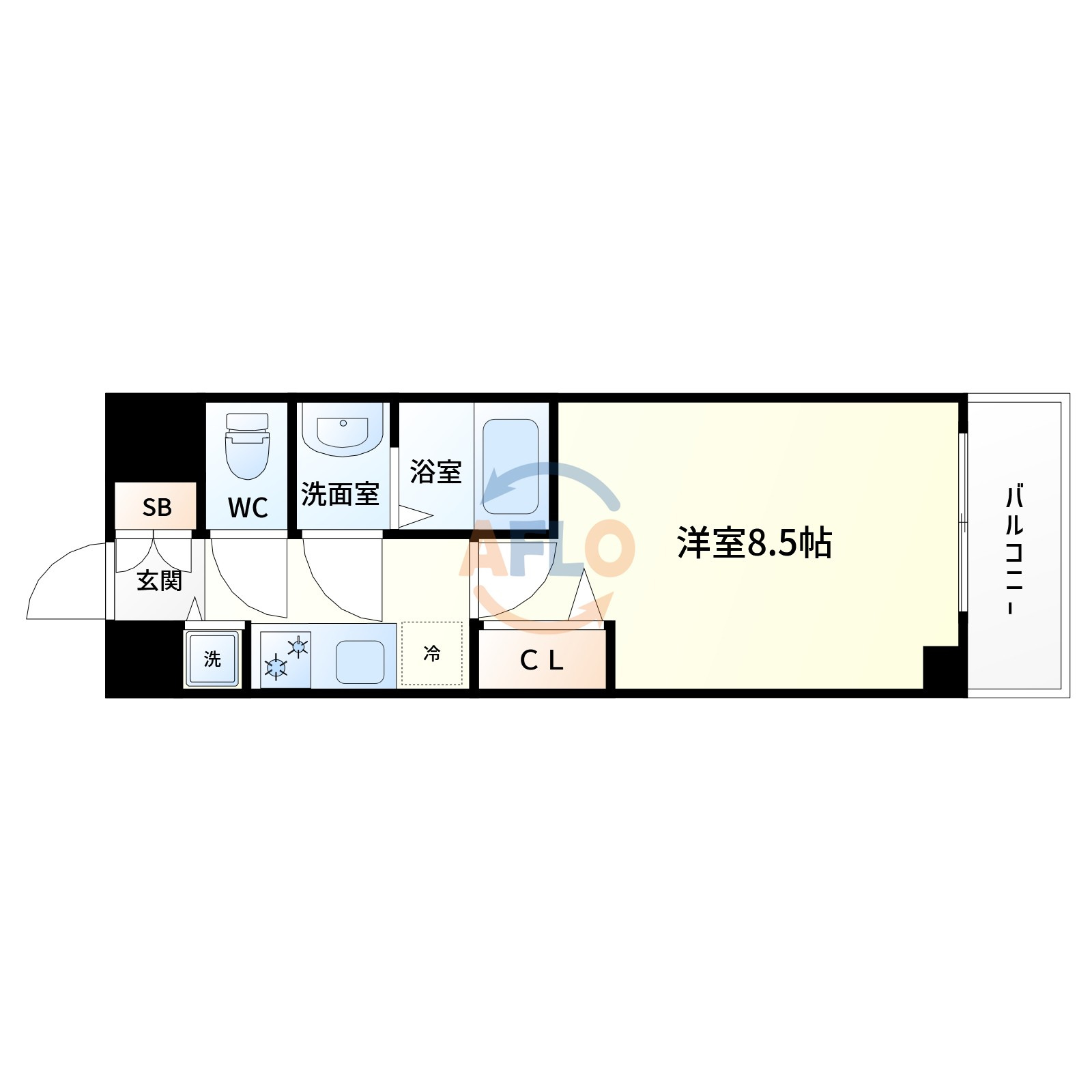 AZURE ESAKAの間取り|間取り