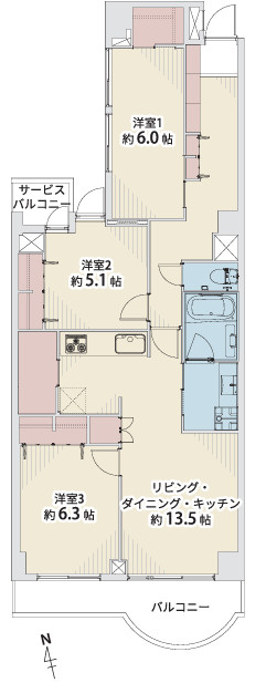 エンゼル萩中パークハイツの間取り