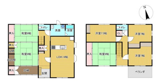 【間取り】 | 羽島市正木町大浦！敷地面積約100坪！お車6台以上可能！ゆとりの広さの6LDK！リフォーム済み！ | 羽島市正木町大浦！敷地面積約100坪！お車6台以上可能！ゆとりの広さの6LDK！リフォーム済み！