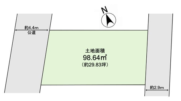 練馬区南大泉5丁目　両面道路×整形地　建築条件なし売地