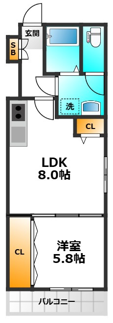 エクセレント久宝園の間取り