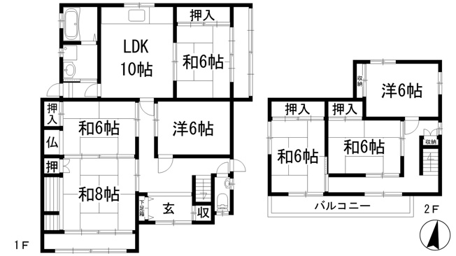 【間取り】 | 見野3丁目貸家