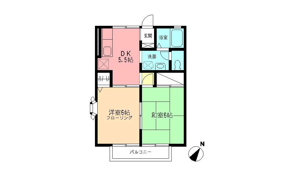 横浜市都筑区すみれが丘のアパートの間取り