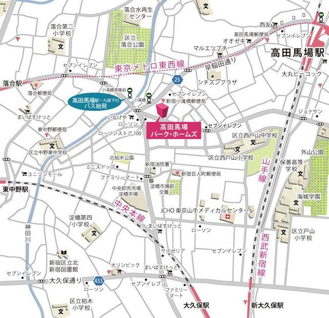 高田馬場パーク・ホームズの地図