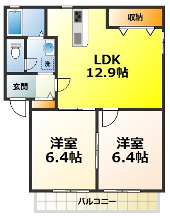 グランメール21B棟の間取り