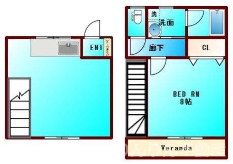 【間取り】 | クレスト新浜C