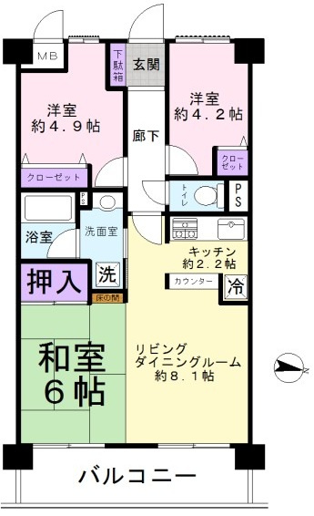 コスモ東松山　の間取り